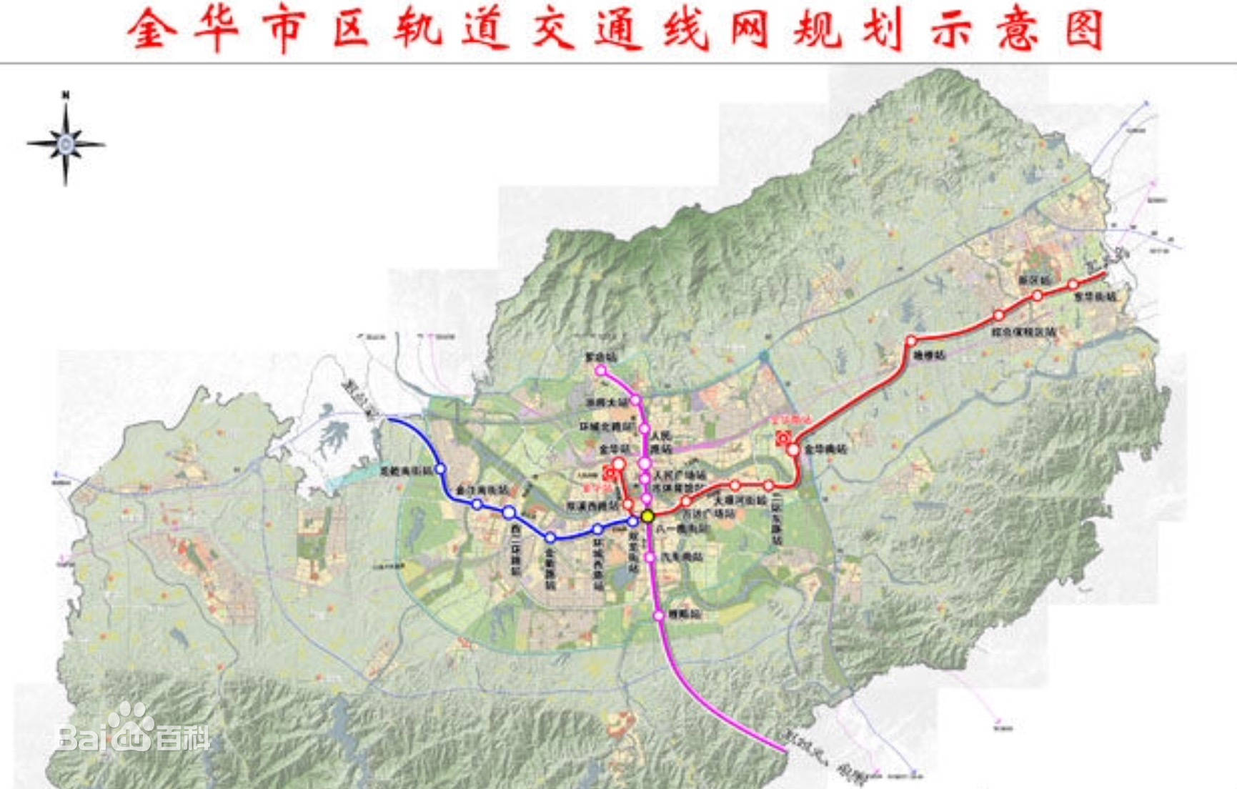 金华轻轨最新版规划示意图